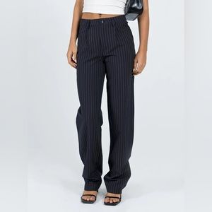 Navy pin striped trousers 

Princess Polly Titius Pant in Navy